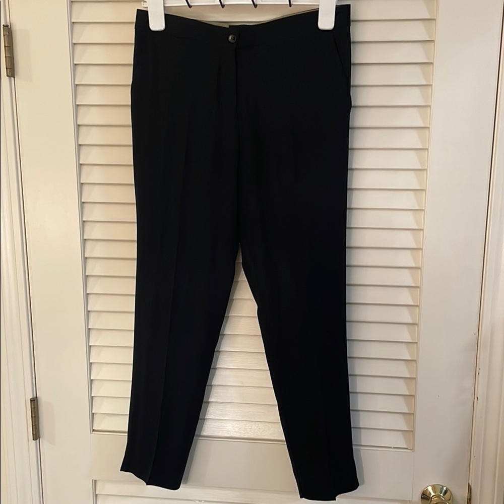 Etro Black Dress Pants Classic Side Slit Straight Leg
